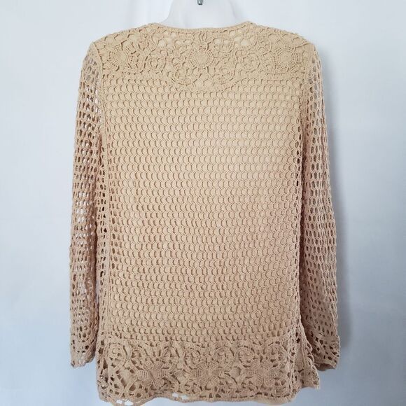 V Cristina Crocheted Embroidered Long Sleeve Boho Top - Picture 2 of 5